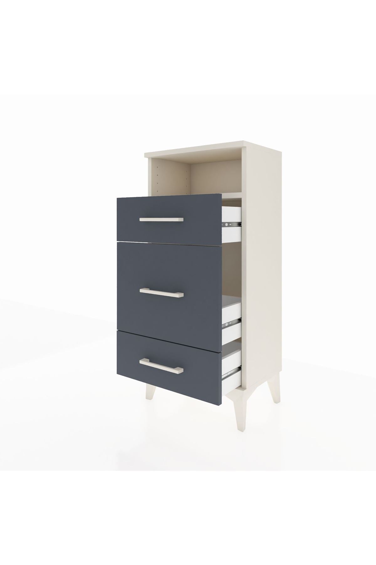 Arges Komodin Tek Raflı 3 Çekmeceli 44x30x96 - S09M018V2A