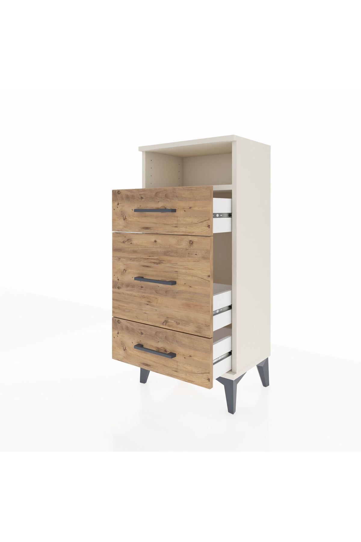 Arges Komodin Tek Raflı 3 Çekmeceli 44x30x96 - S09M018V3A