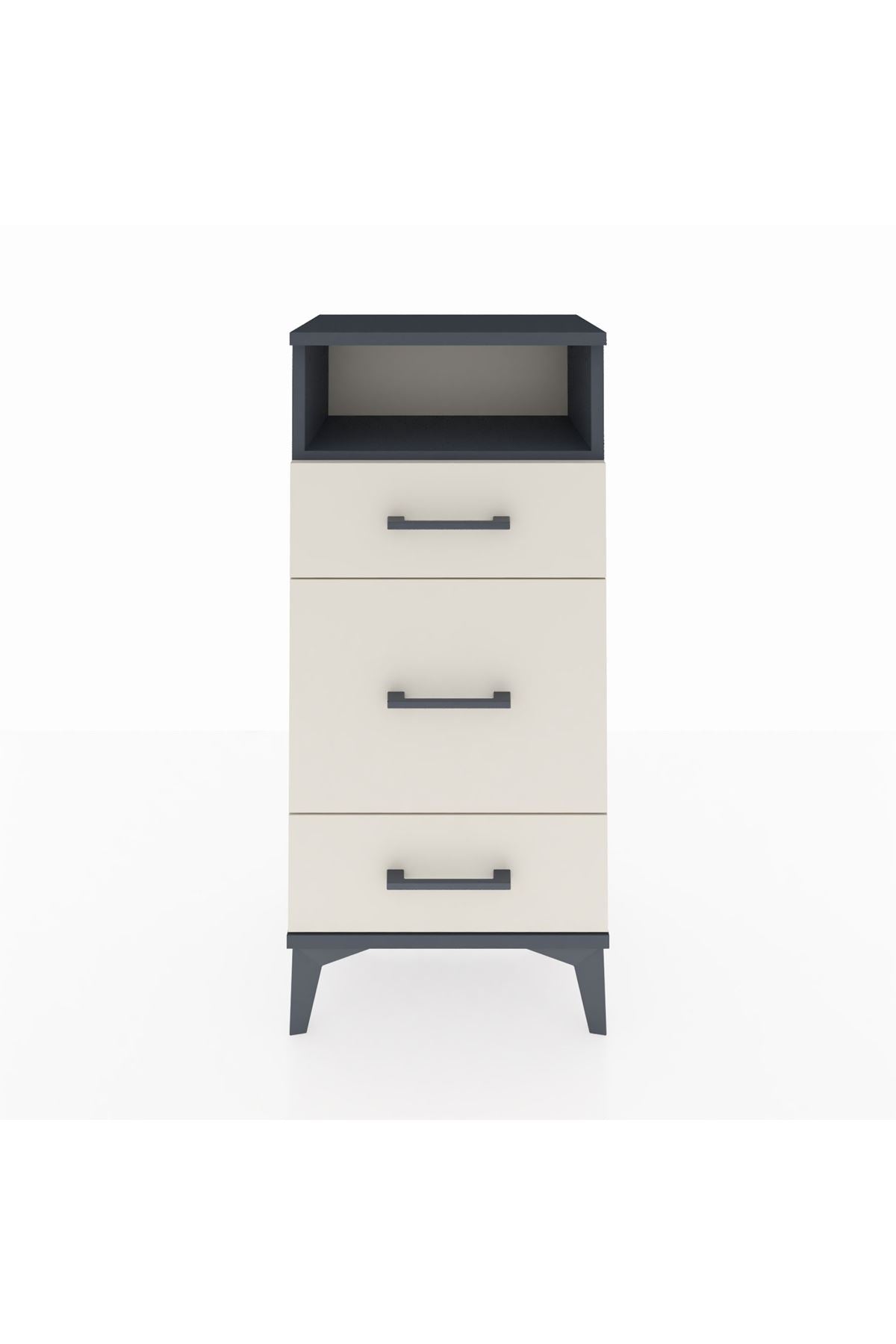 Arges Komodin Tek Raflı 3 Çekmeceli 44x30x96 - S09M018V4A