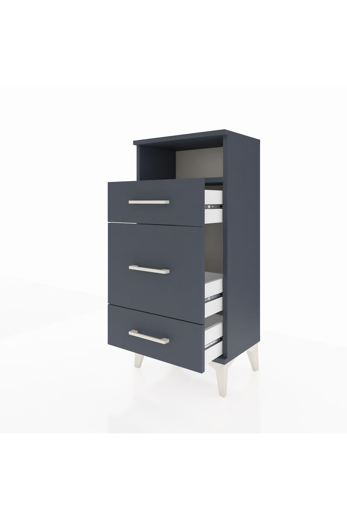 Arges Komodin Tek Raflı 3 Çekmeceli 44x30x96 - S09M018V5A