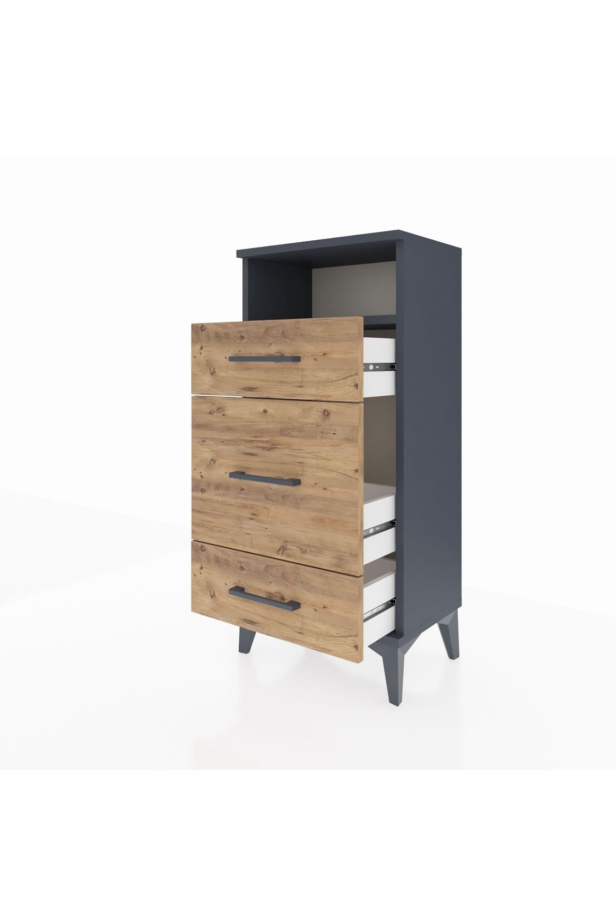 Arges Komodin Tek Raflı 3 Çekmeceli 44x30x96 - S09M018V6A