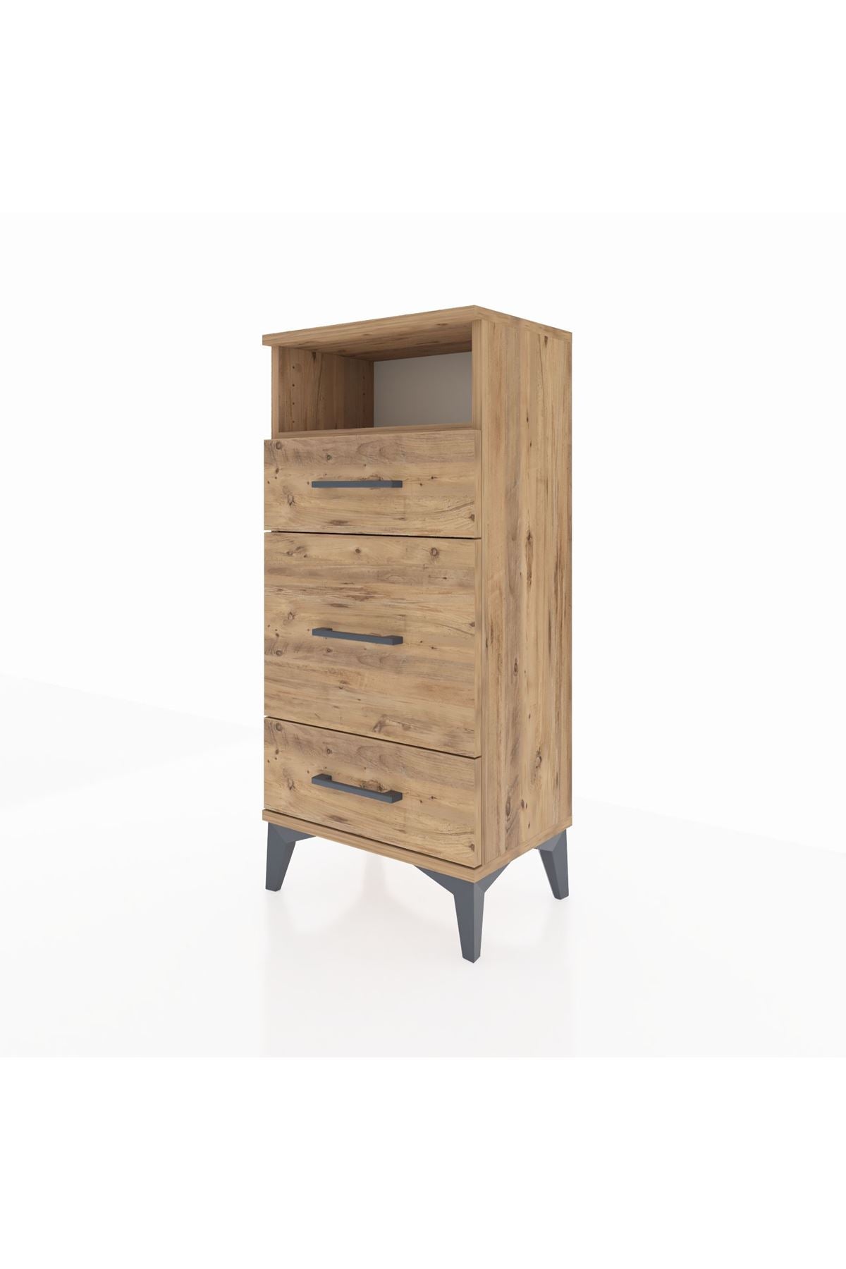 Arges Komodin Tek Raflı 3 Çekmeceli 44x30x96 - S09M018V9A