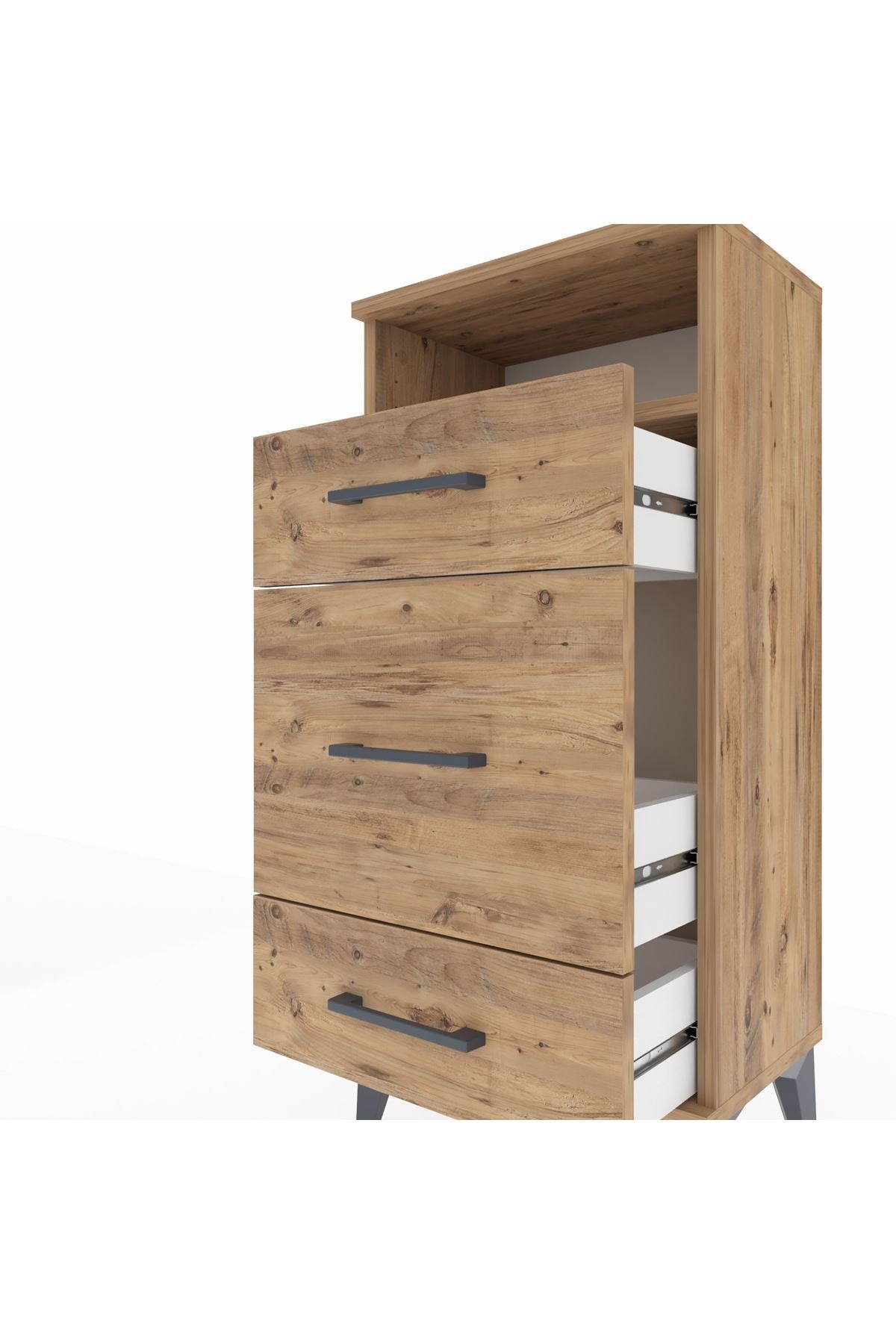 Arges Komodin Tek Raflı 3 Çekmeceli 44x30x96 - S09M018V9A