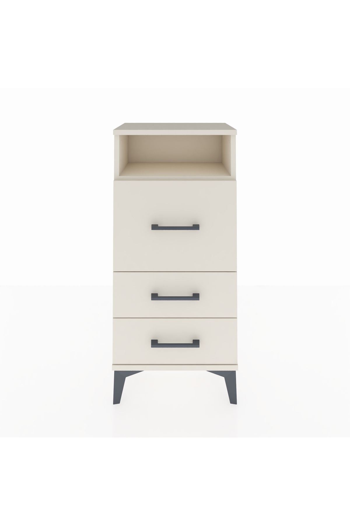 Arges Komodin Tek Raflı 3 Çekmeceli 44x30x96 - S09M019V1A