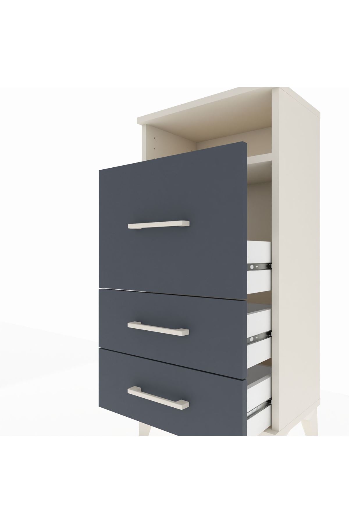 Arges Komodin Tek Raflı 3 Çekmeceli 44x30x96 - S09M019V2A