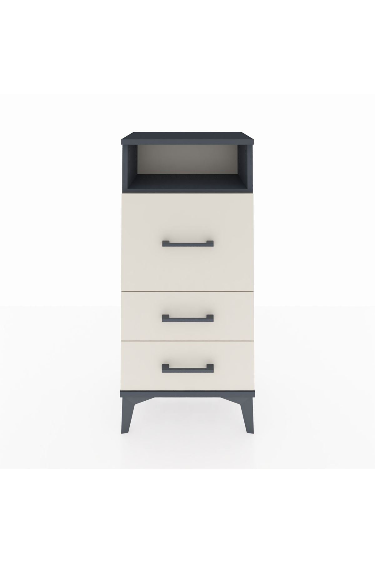 Arges Komodin Tek Raflı 3 Çekmeceli 44x30x96 - S09M019V4A