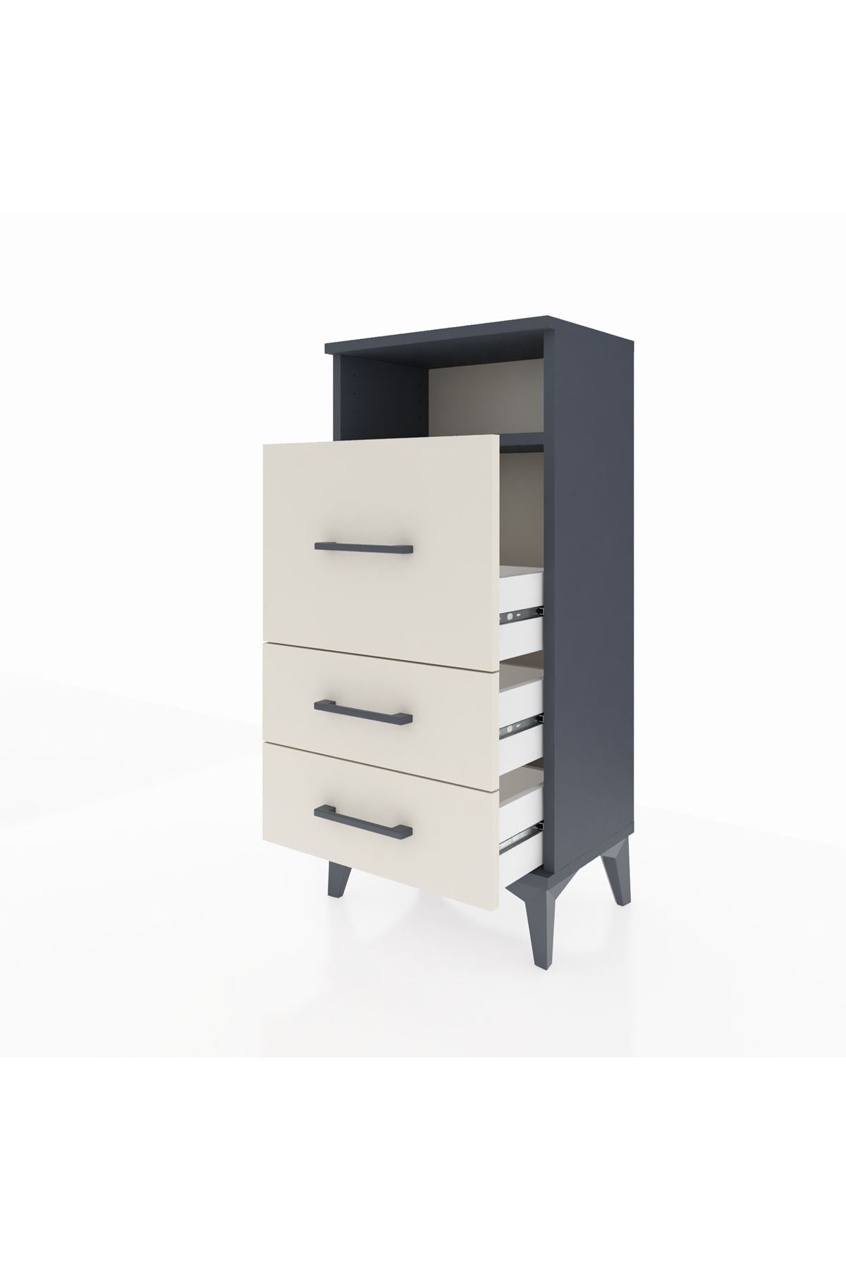 Arges Komodin Tek Raflı 3 Çekmeceli 44x30x96 - S09M019V4A