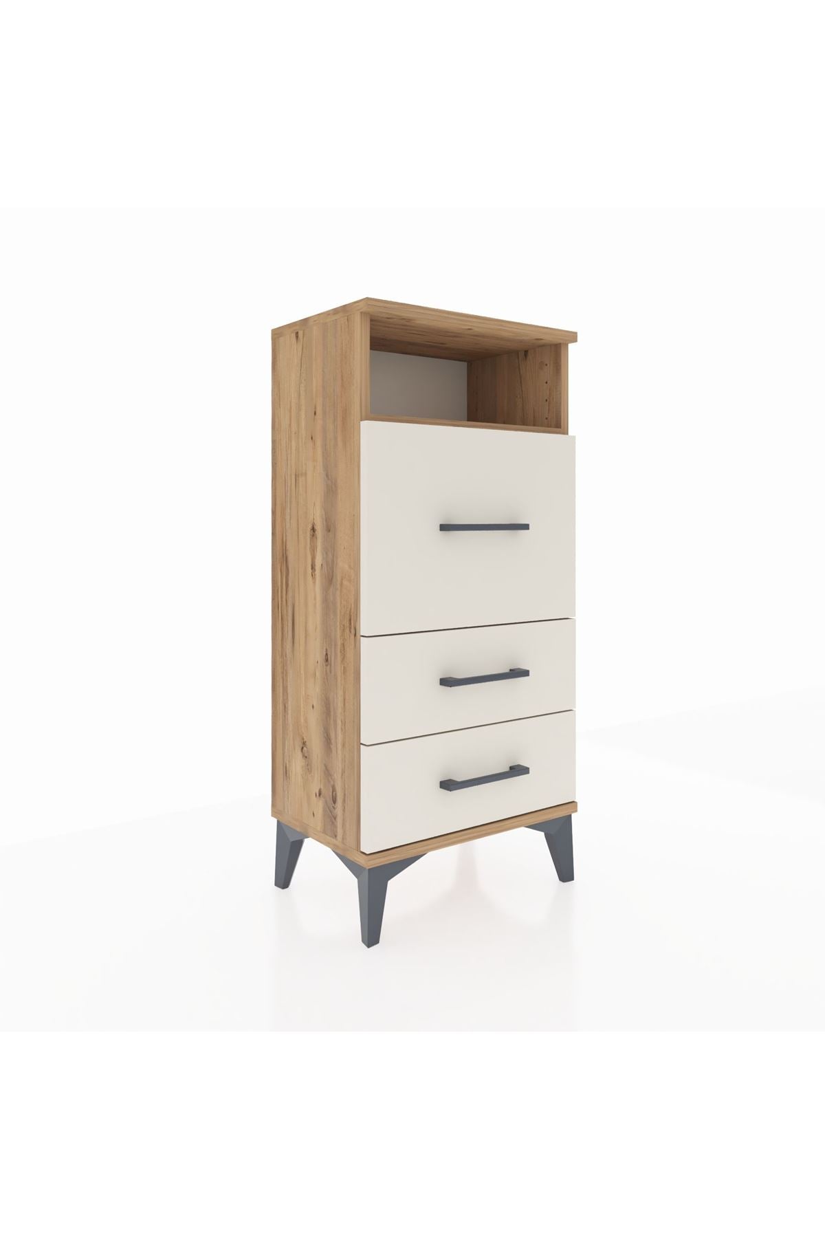 Arges Komodin Tek Raflı 3 Çekmeceli 44x30x96 - S09M019V7A