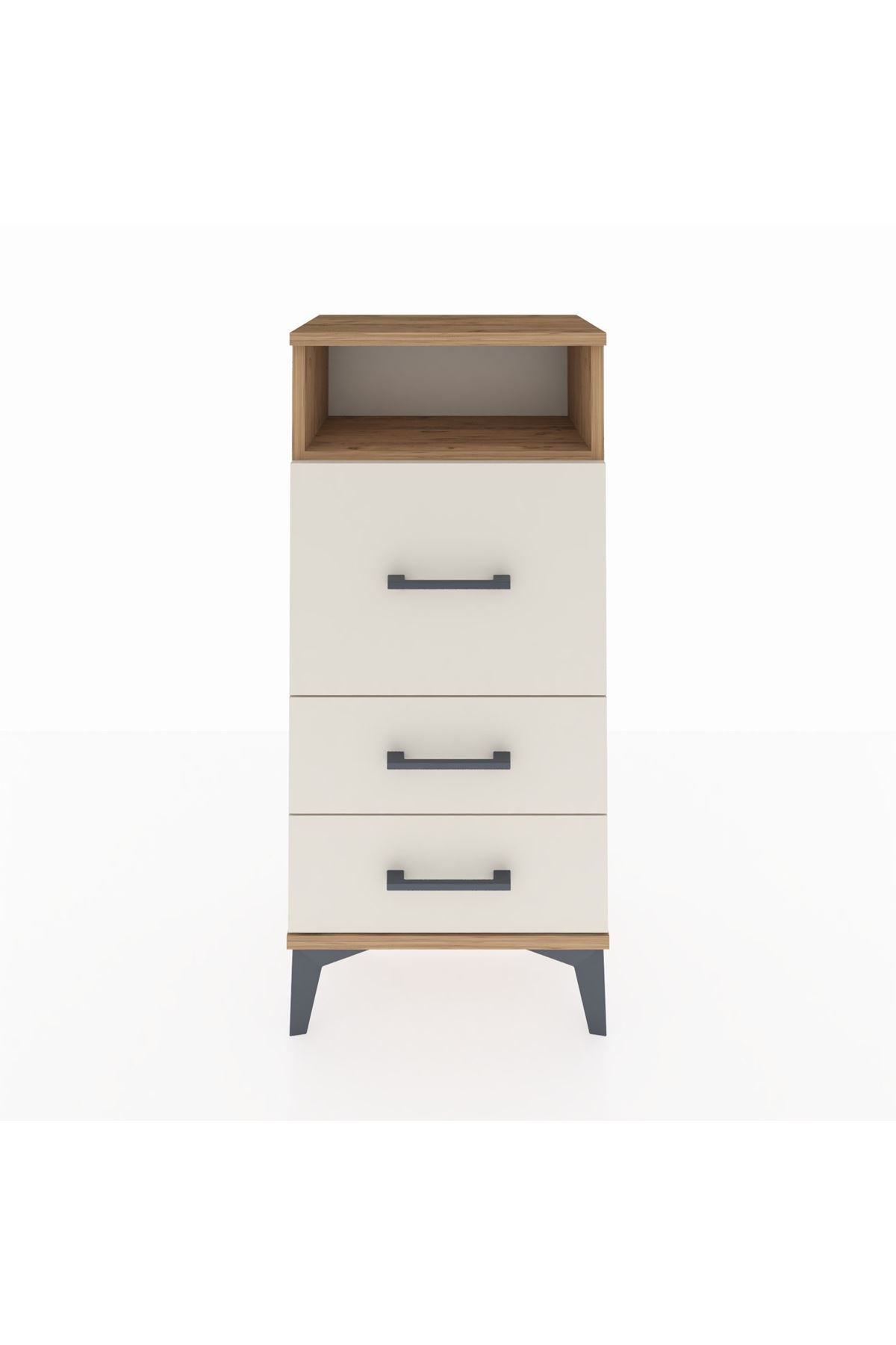 Arges Komodin Tek Raflı 3 Çekmeceli 44x30x96 - S09M019V7A