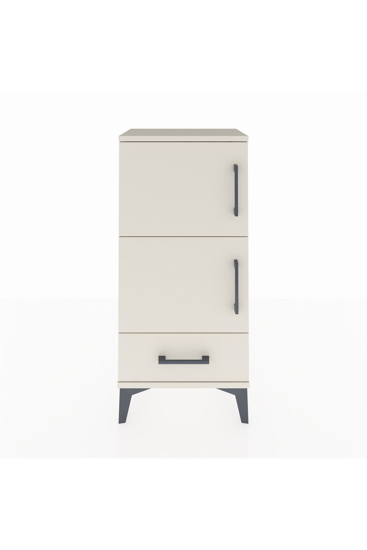 Arges Komodin 4 Raflı Tek Çekmeceli 2 Kapaklı 44x30x96 - S09M020V1A