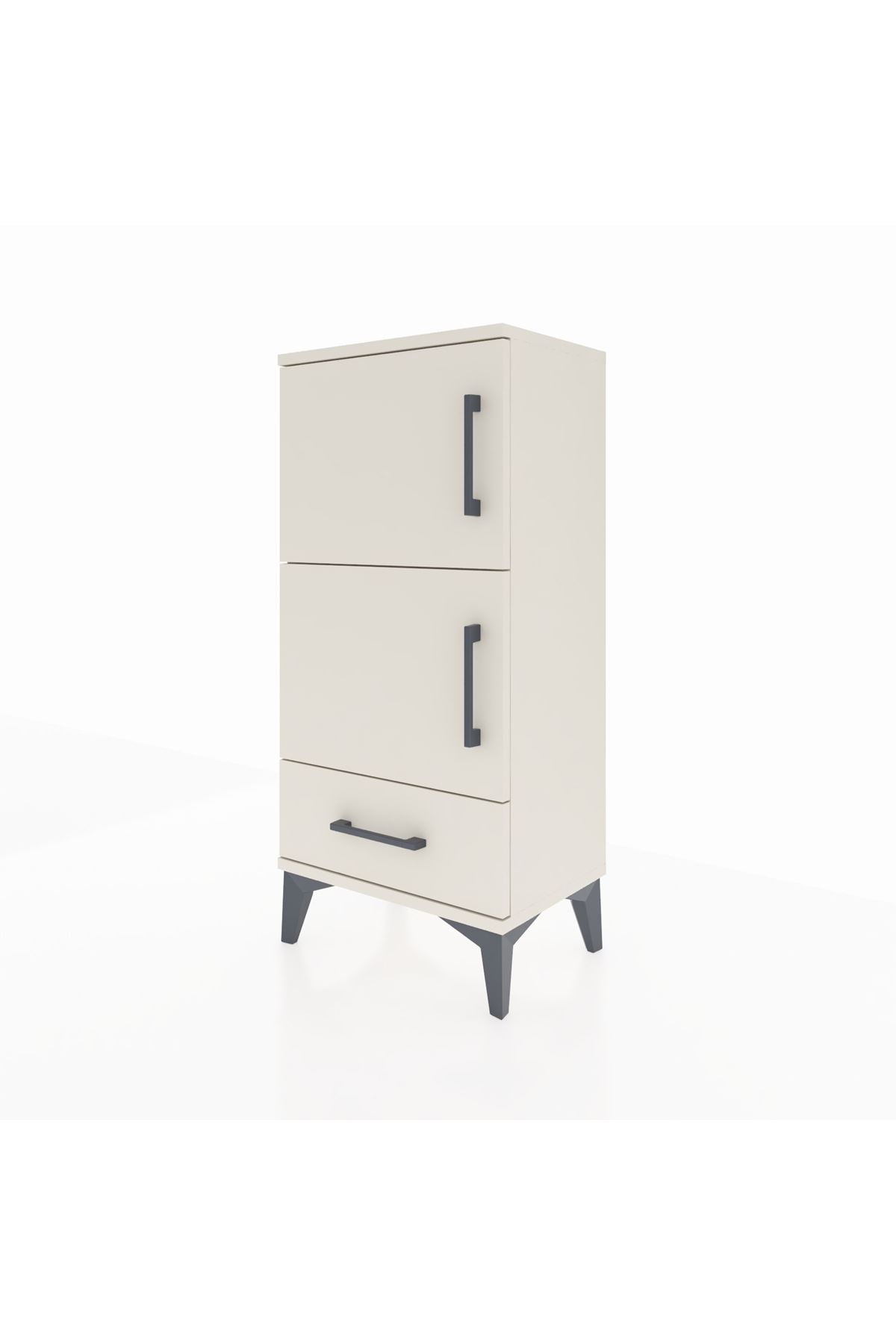 Arges Komodin 4 Raflı Tek Çekmeceli 2 Kapaklı 44x30x96 - S09M020V1A