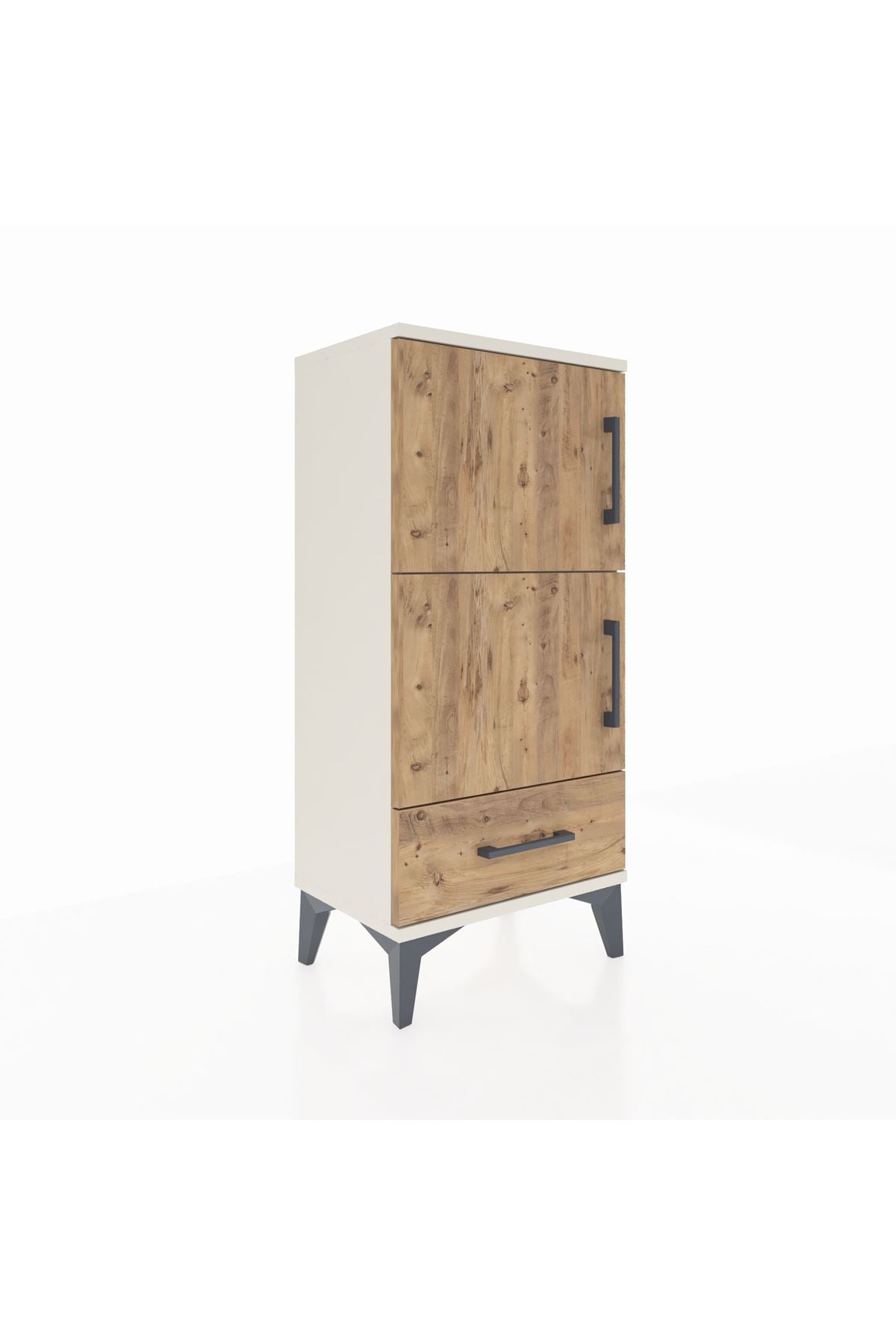 Arges Komodin 4 Raflı Tek Çekmeceli 2 Kapaklı 44x30x96 - S09M020V3A