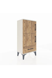 Arges Komodin 4 Raflı Tek Çekmeceli 2 Kapaklı 44x30x96 - S09M020V3A