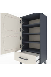 Arges Komodin 4 Raflı Tek Çekmeceli 2 Kapaklı 44x30x96 - S09M020V4A
