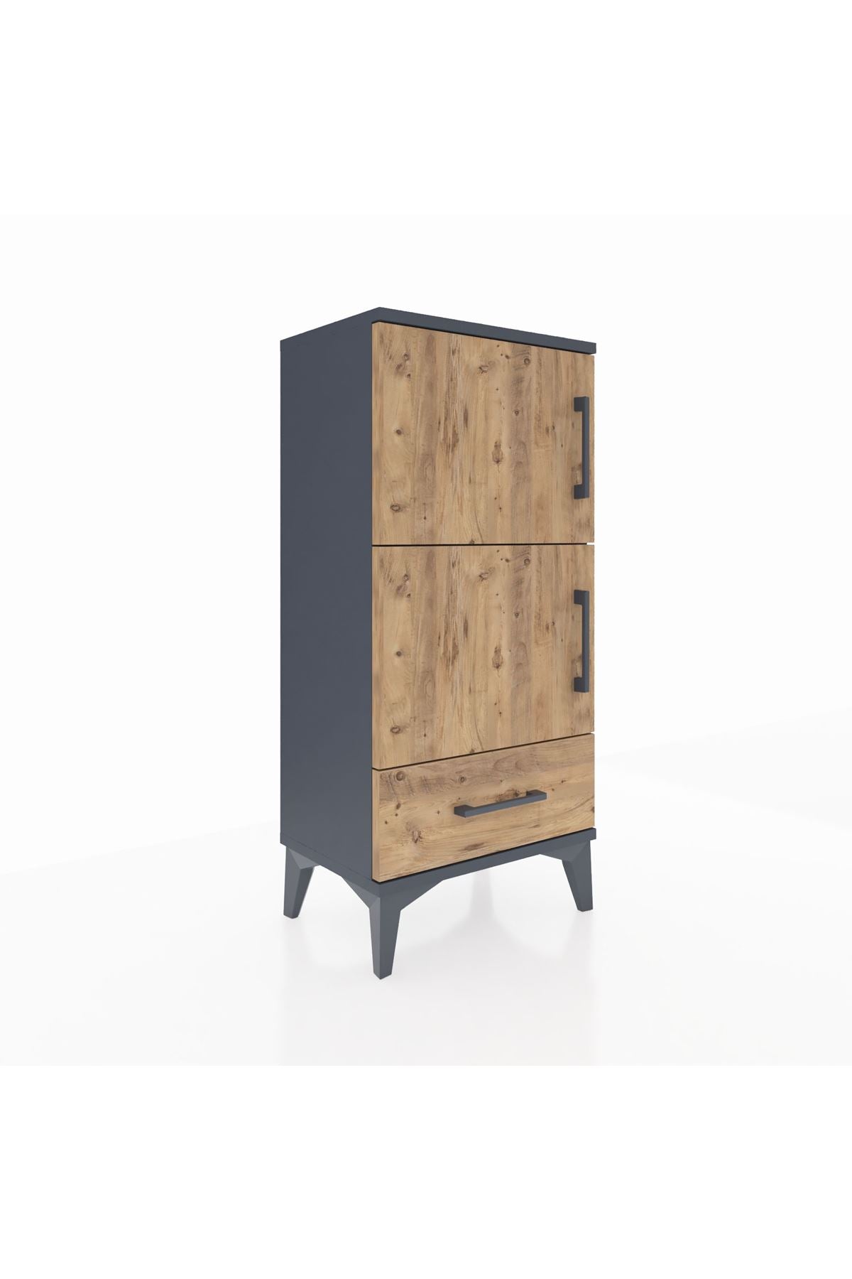 Arges Komodin 4 Raflı Tek Çekmeceli 2 Kapaklı 44x30x96 - S09M020V6A