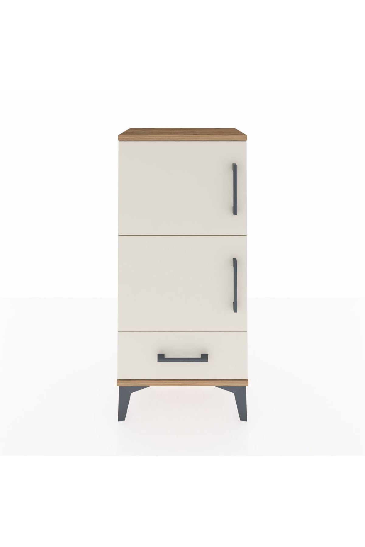 Arges Komodin 4 Raflı Tek Çekmeceli 2 Kapaklı 44x30x96 - S09M020V7A