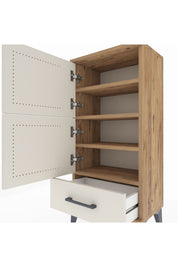 Arges Komodin 4 Raflı Tek Çekmeceli 2 Kapaklı 44x30x96 - S09M020V7A
