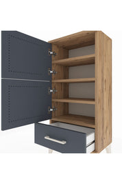 Arges Komodin 4 Raflı Tek Çekmeceli 2 Kapaklı 44x30x96 - S09M020V8A