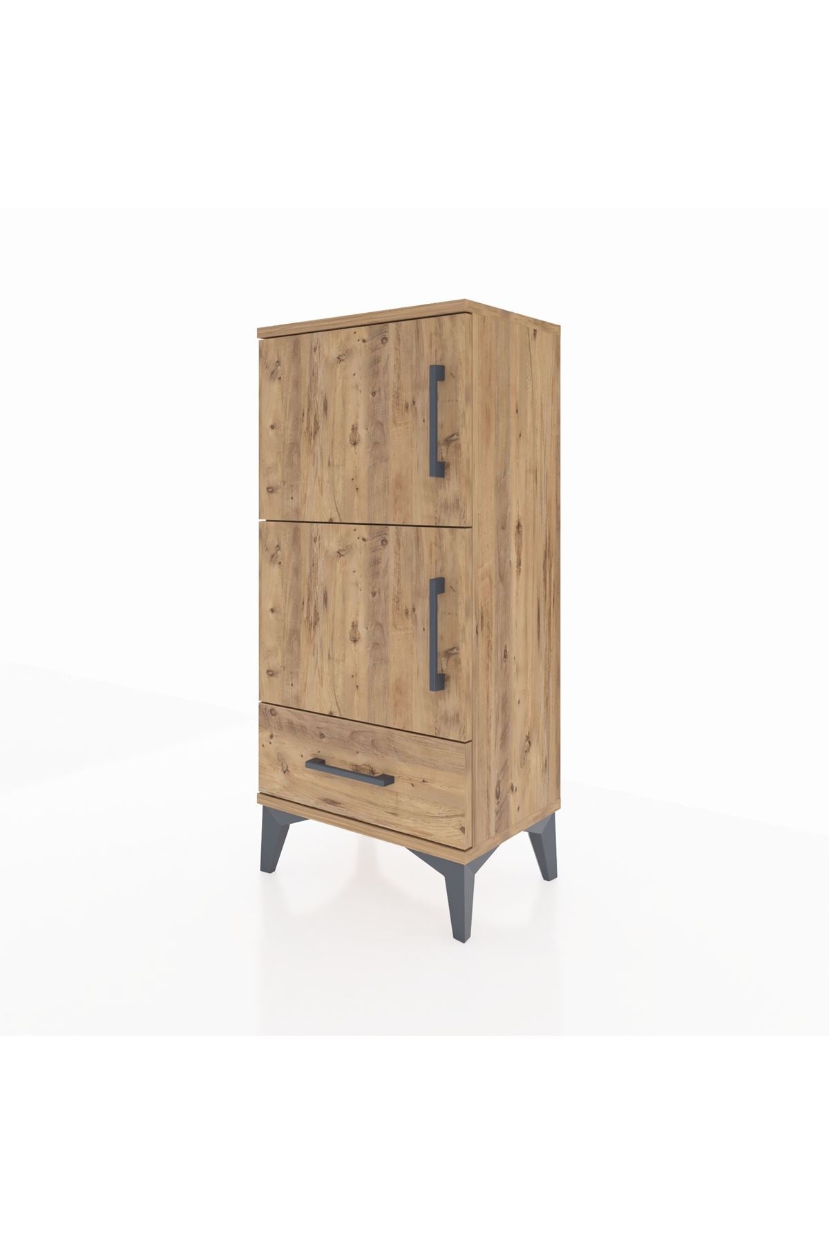 Arges Komodin 4 Raflı Tek Çekmeceli 2 Kapaklı 44x30x96 - S09M020V9A