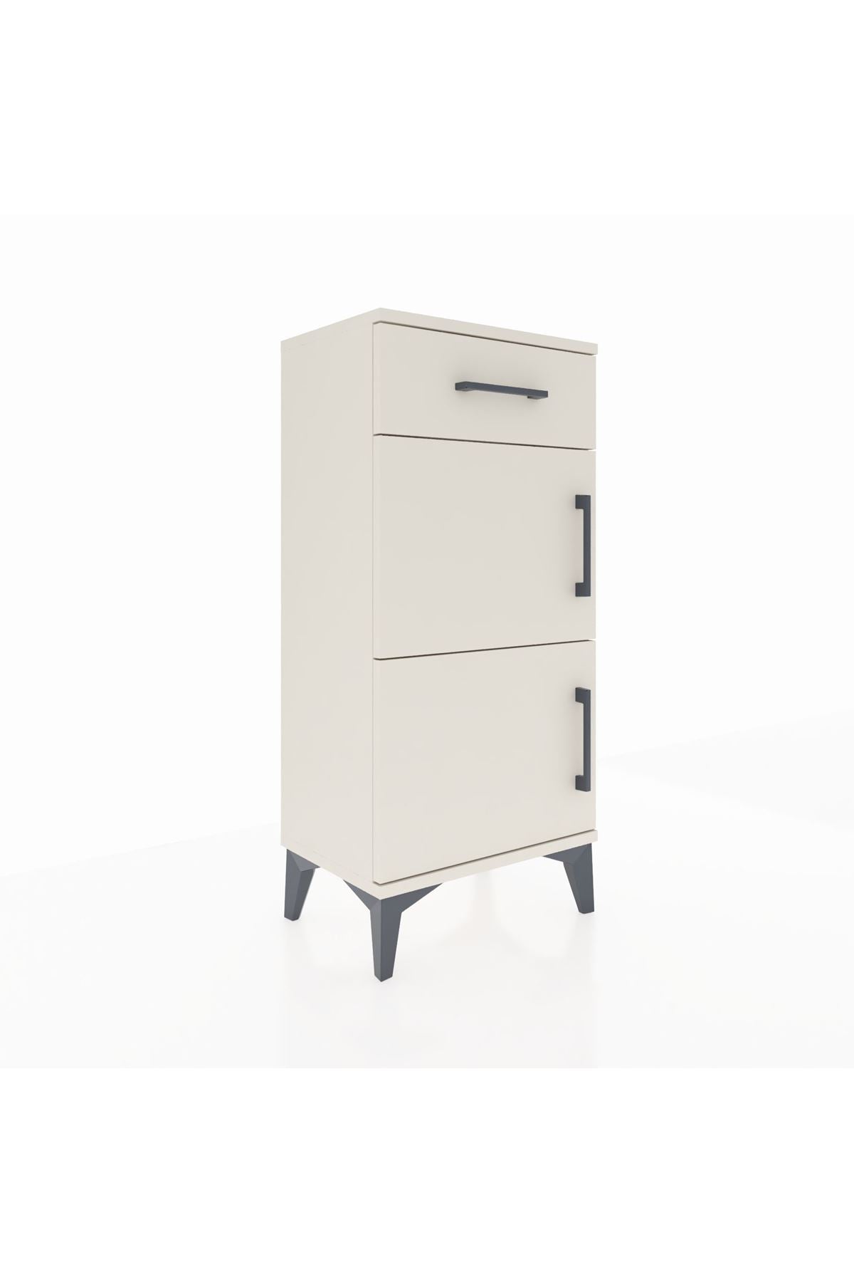 Arges Komodin Tek Raflı Tek Çekmeceli 2 Kapaklı 44x30x96 - S09M021V1A