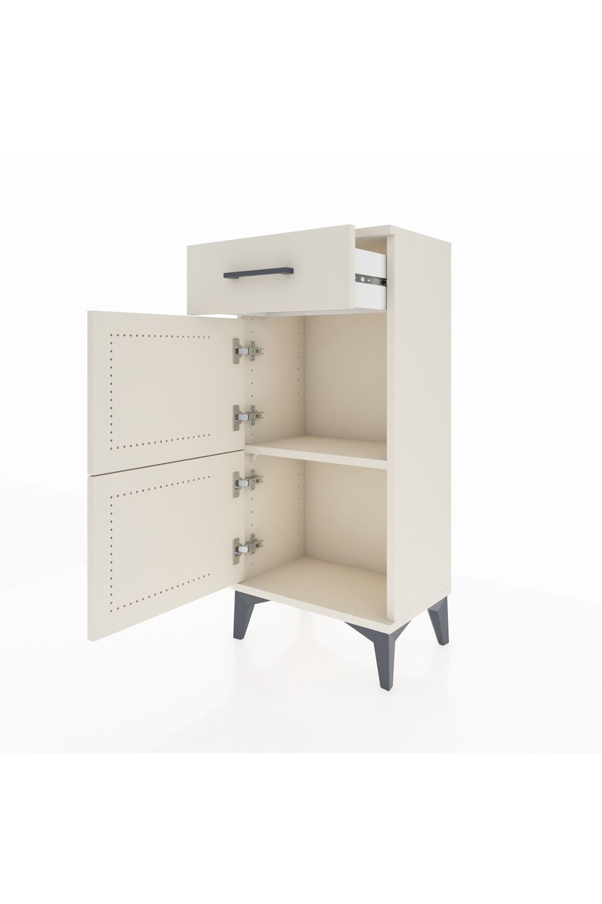 Arges Komodin Tek Raflı Tek Çekmeceli 2 Kapaklı 44x30x96 - S09M021V1A