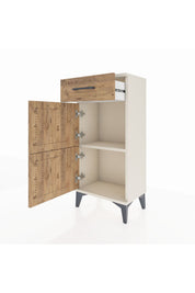 Arges Komodin Tek Raflı Tek Çekmeceli 2 Kapaklı 44x30x96 - S09M021V3A