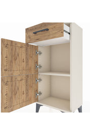 Arges Komodin Tek Raflı Tek Çekmeceli 2 Kapaklı 44x30x96 - S09M021V3A