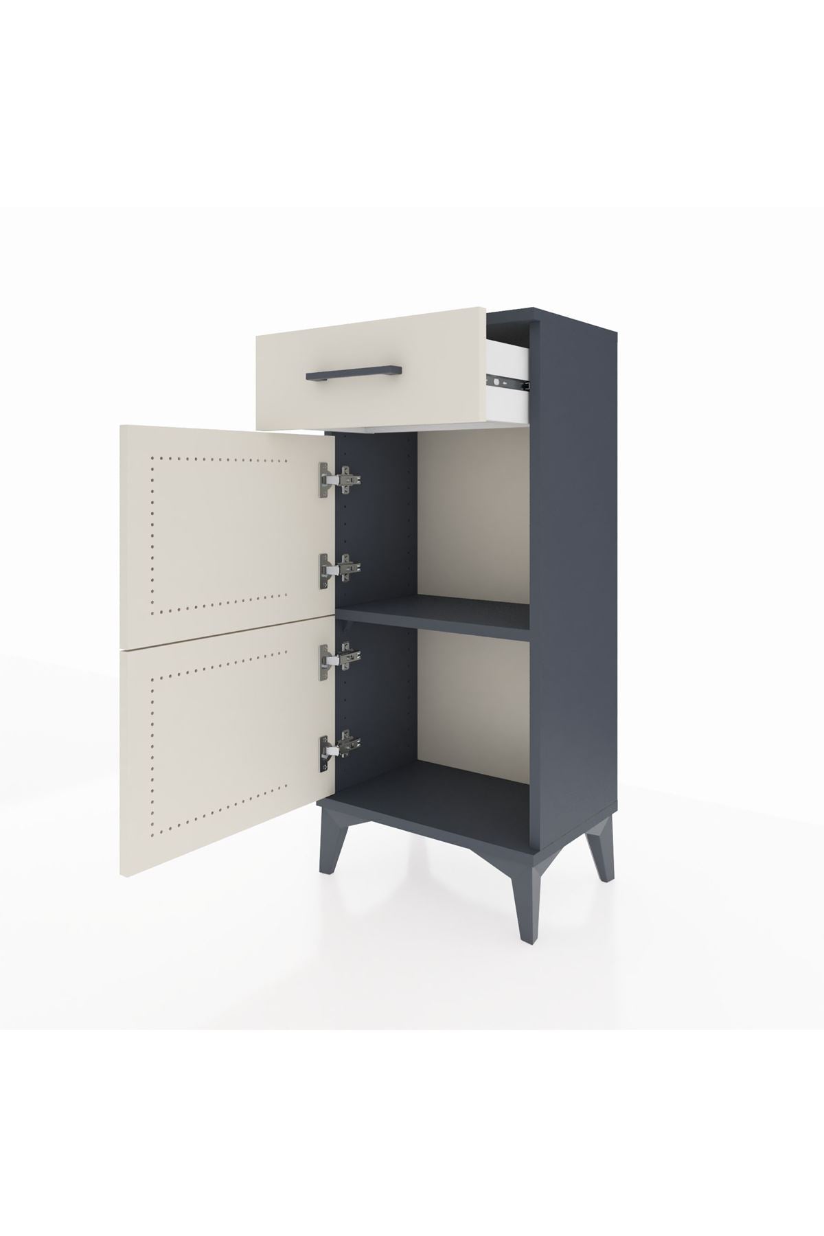 Arges Komodin Tek Raflı Tek Çekmeceli 2 Kapaklı 44x30x96 - S09M021V4A
