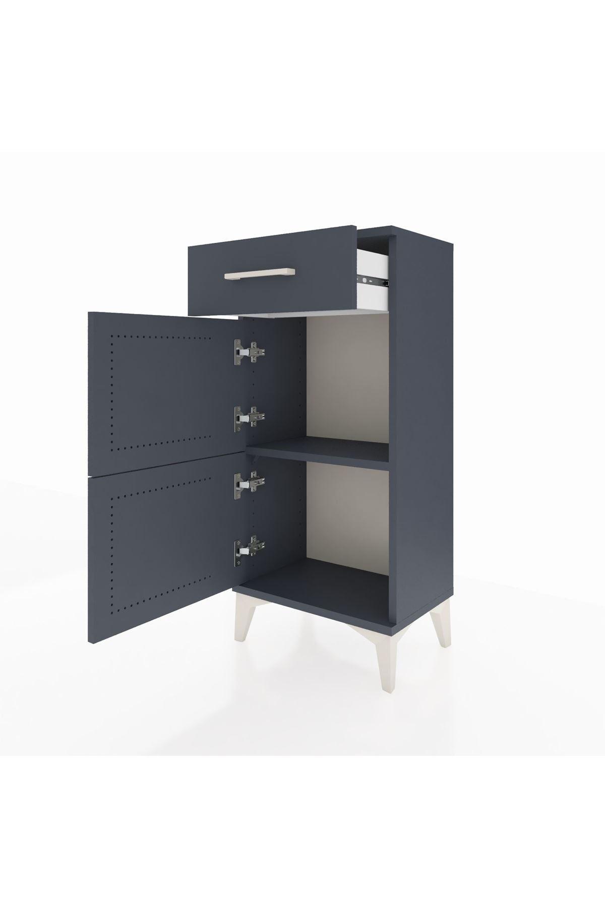 Arges Komodin Tek Raflı Tek Çekmeceli 2 Kapaklı 44x30x96 - S09M021V5A