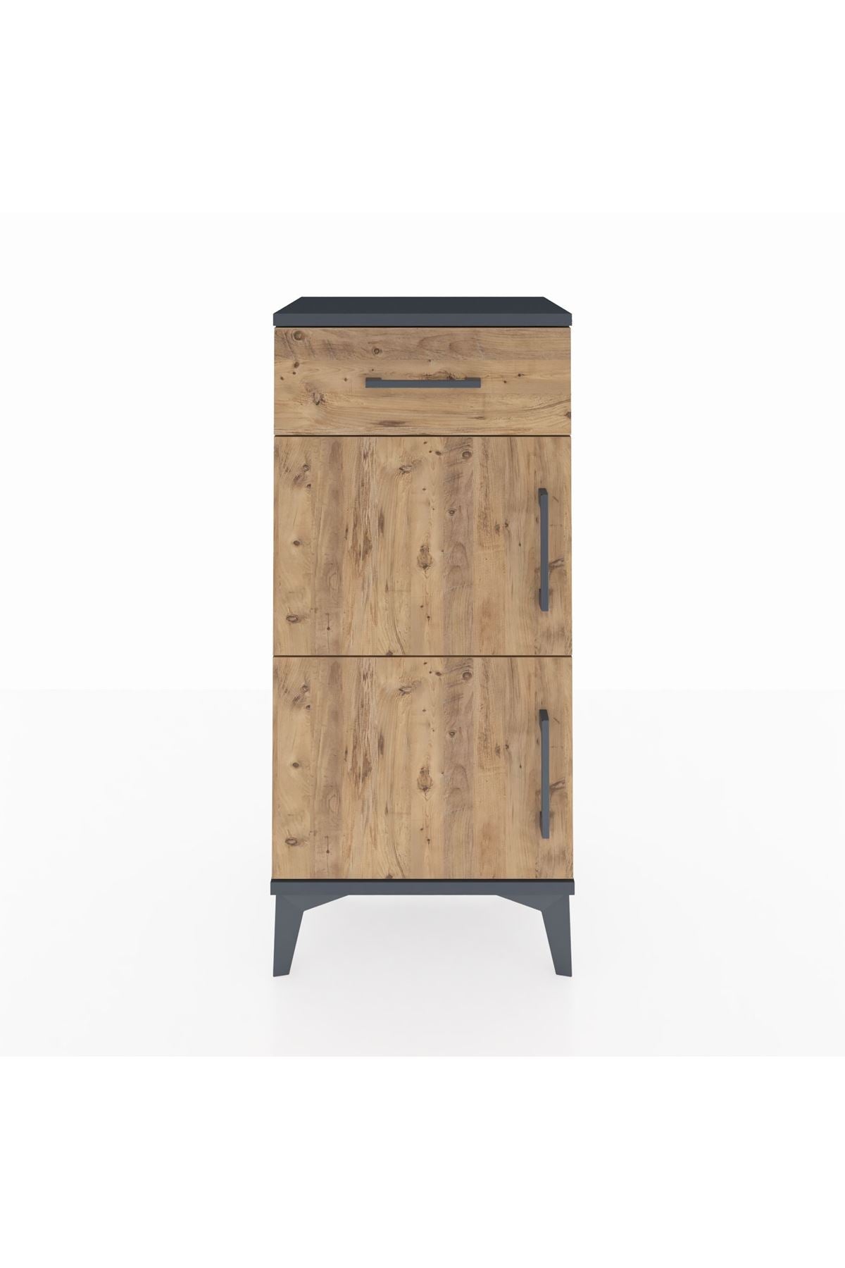 Arges Komodin Tek Raflı Tek Çekmeceli 2 Kapaklı 44x30x96 - S09M021V6A