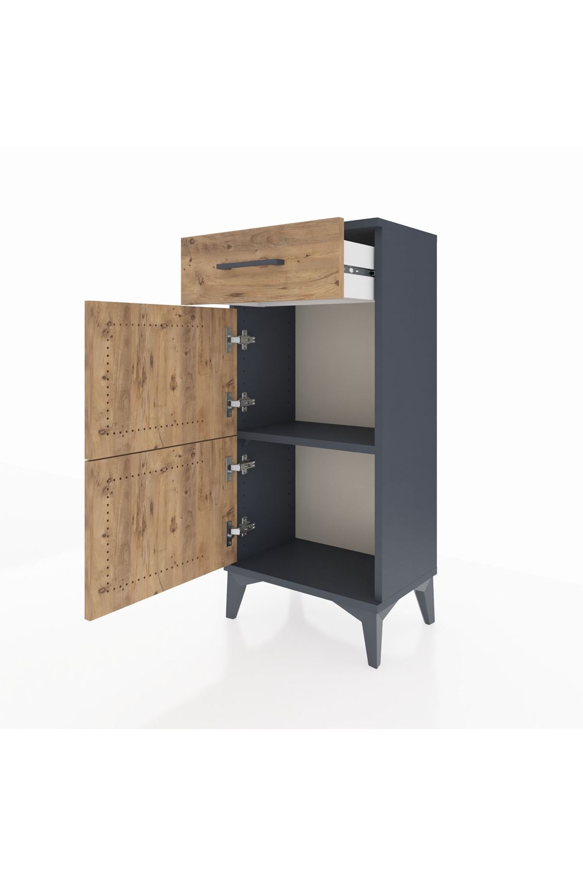 Arges Komodin Tek Raflı Tek Çekmeceli 2 Kapaklı 44x30x96 - S09M021V6A