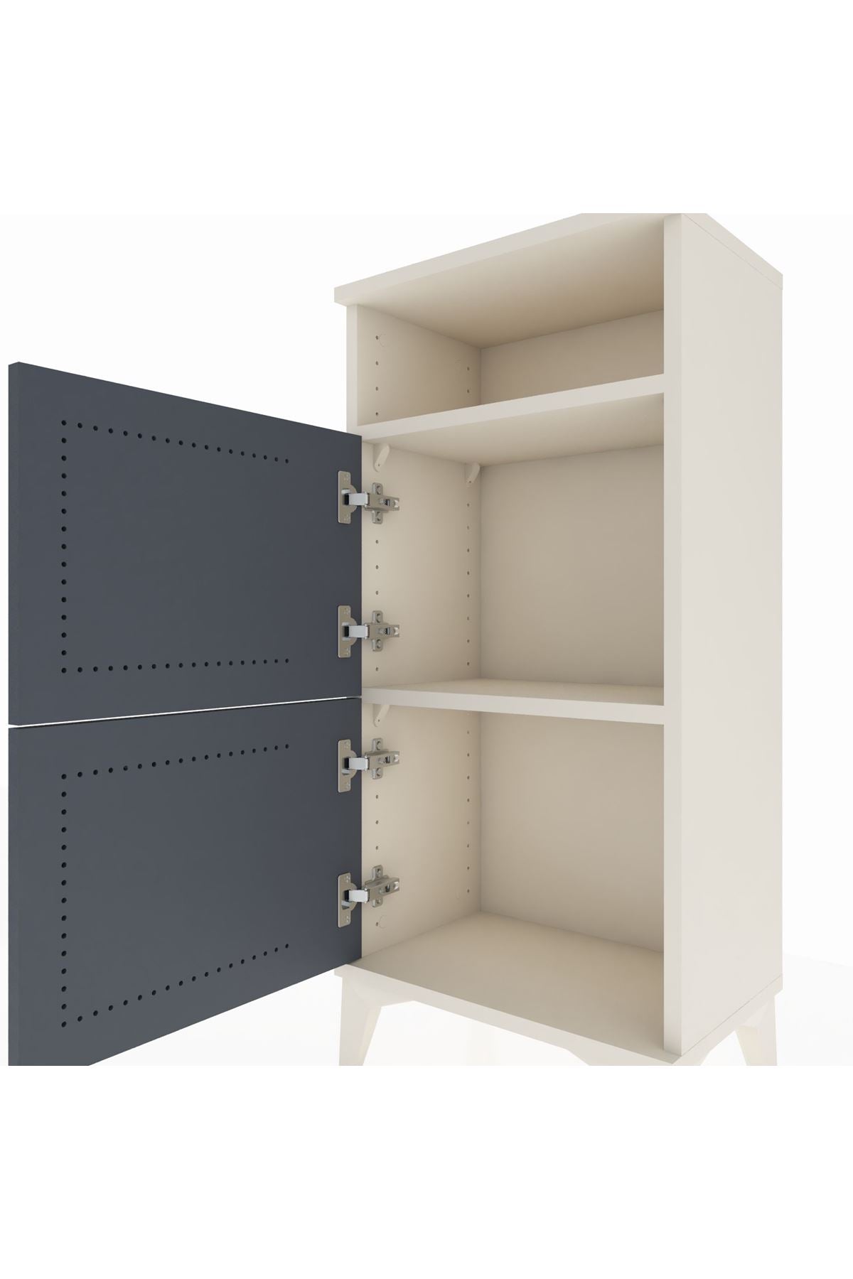 Arges Komodin Tek Raflı 2 Kapaklı 44x30x96 - S09M022V2A