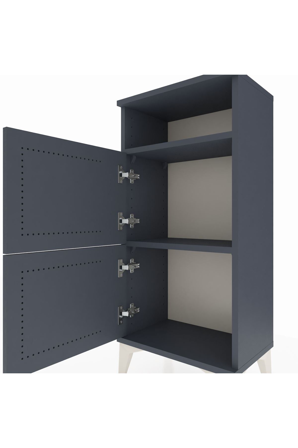Arges Komodin Tek Raflı 2 Kapaklı 44x30x96 - S09M022V5A