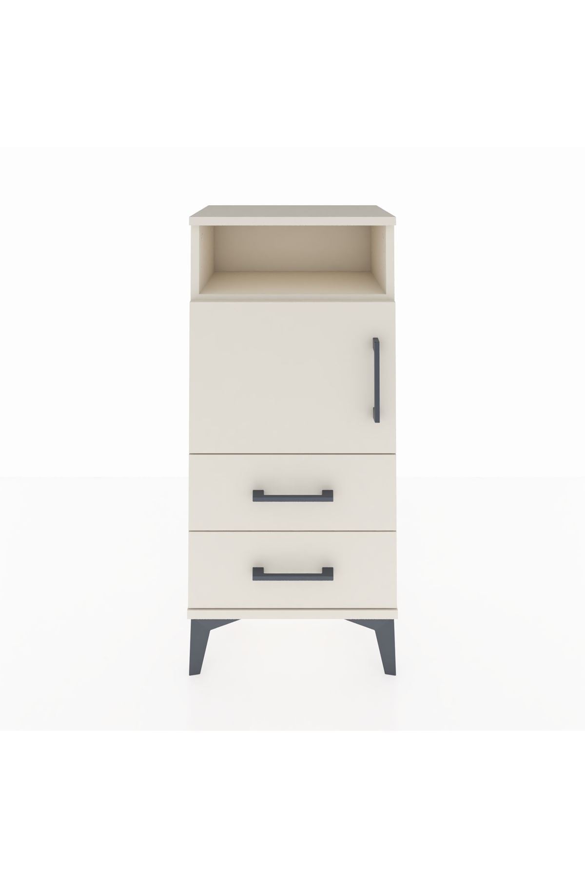 Arges Komodin 2 Raflı 2 Çekmeceli Tek Kapaklı 44x30x96 - S09M023V1A