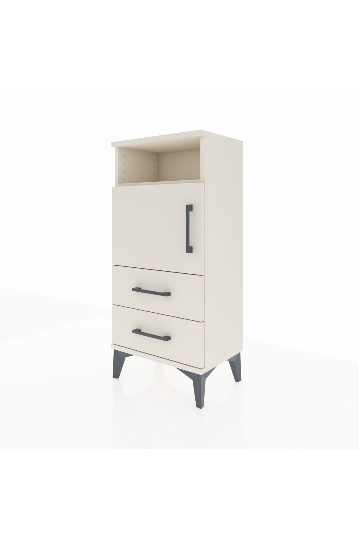 Arges Komodin 2 Raflı 2 Çekmeceli Tek Kapaklı 44x30x96 - S09M023V1A
