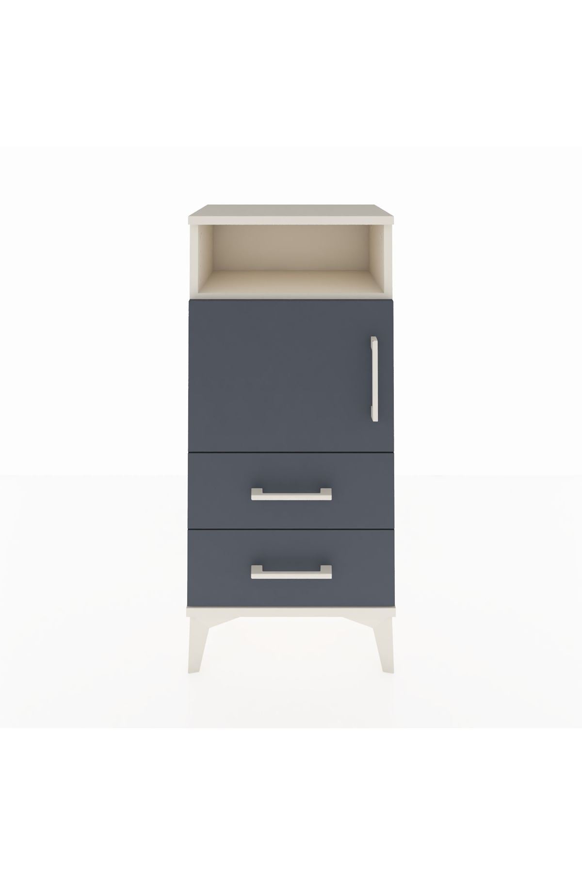 Arges Komodin 2 Raflı 2 Çekmeceli Tek Kapaklı 44x30x96 - S09M023V2A