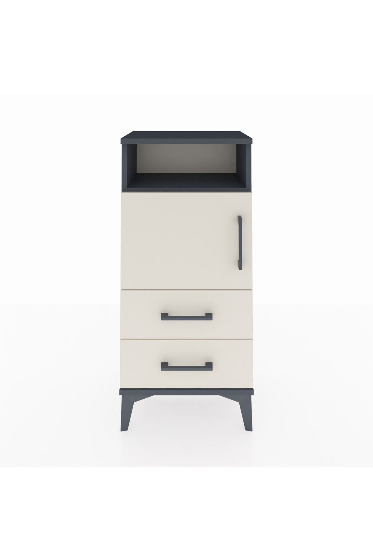 Arges Komodin 2 Raflı 2 Çekmeceli Tek Kapaklı 44x30x96 - S09M023V4A
