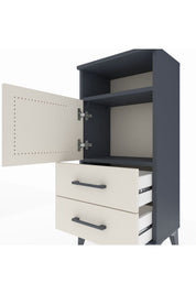 Arges Komodin 2 Raflı 2 Çekmeceli Tek Kapaklı 44x30x96 - S09M023V4A