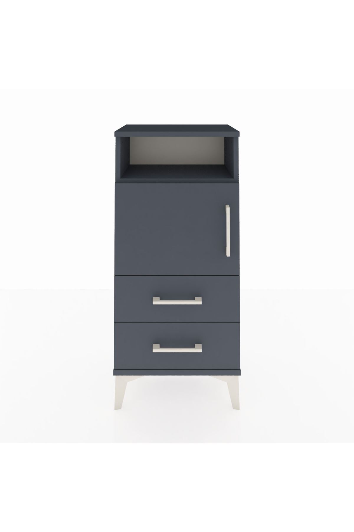 Arges Komodin 2 Raflı 2 Çekmeceli Tek Kapaklı 44x30x96 - S09M023V5A