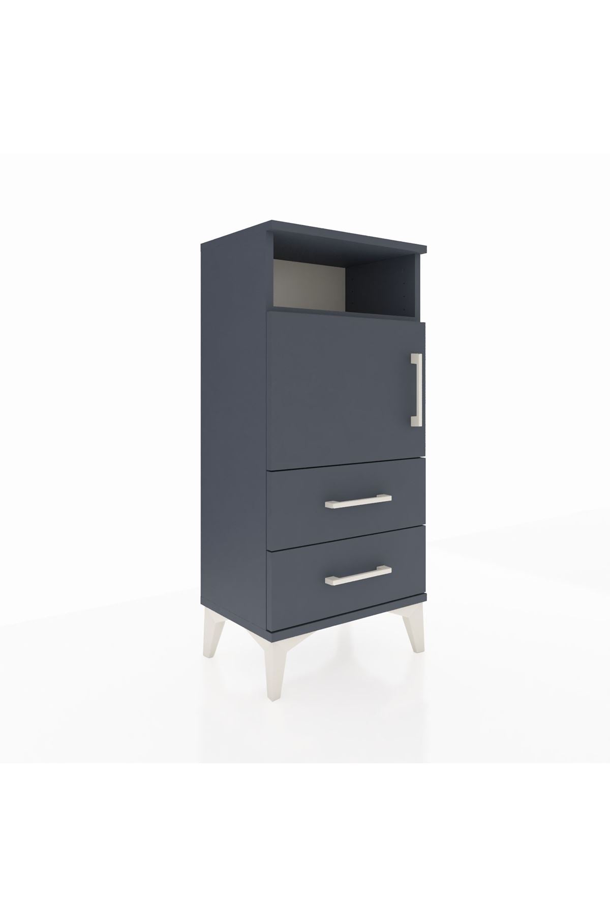 Arges Komodin 2 Raflı 2 Çekmeceli Tek Kapaklı 44x30x96 - S09M023V5A