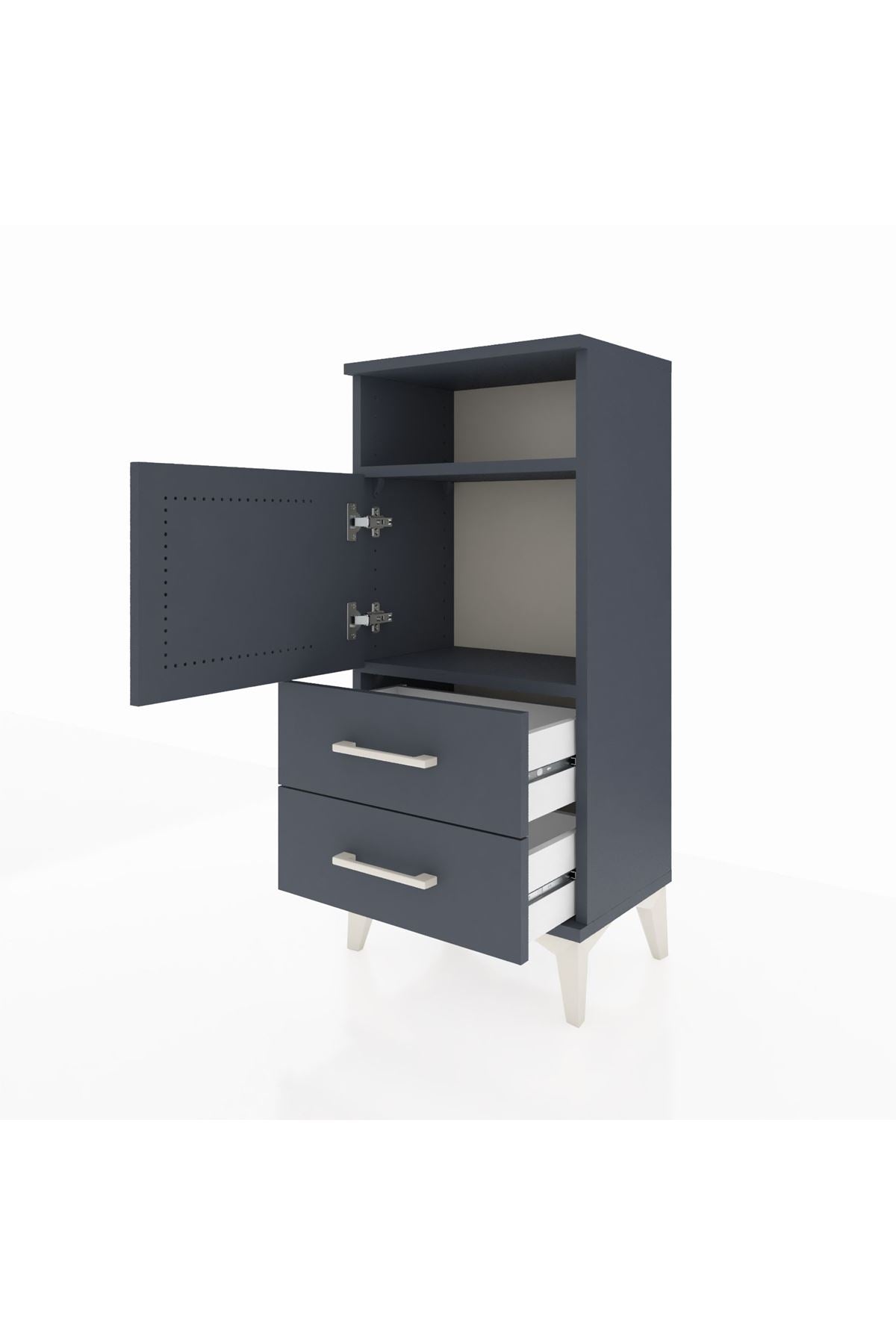 Arges Komodin 2 Raflı 2 Çekmeceli Tek Kapaklı 44x30x96 - S09M023V5A