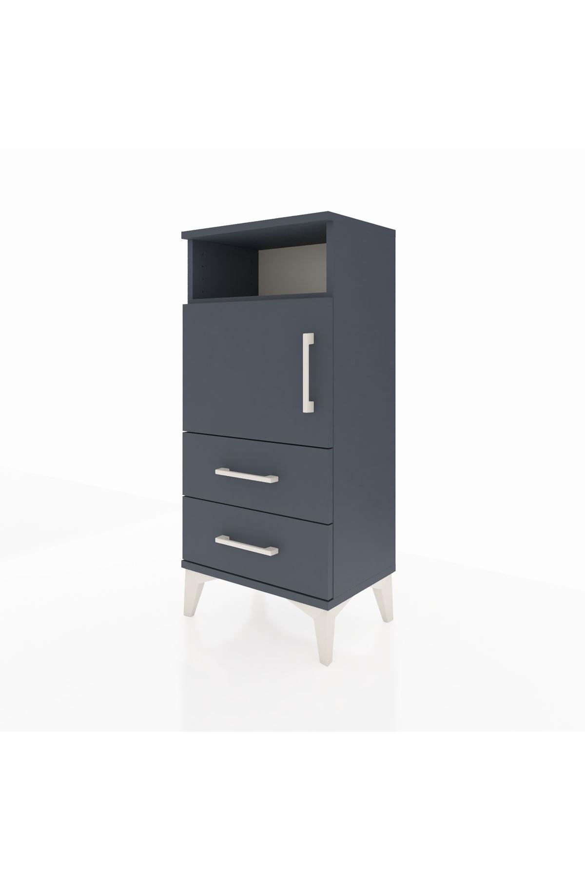 Arges Komodin 2 Raflı 2 Çekmeceli Tek Kapaklı 44x30x96 - S09M023V5A