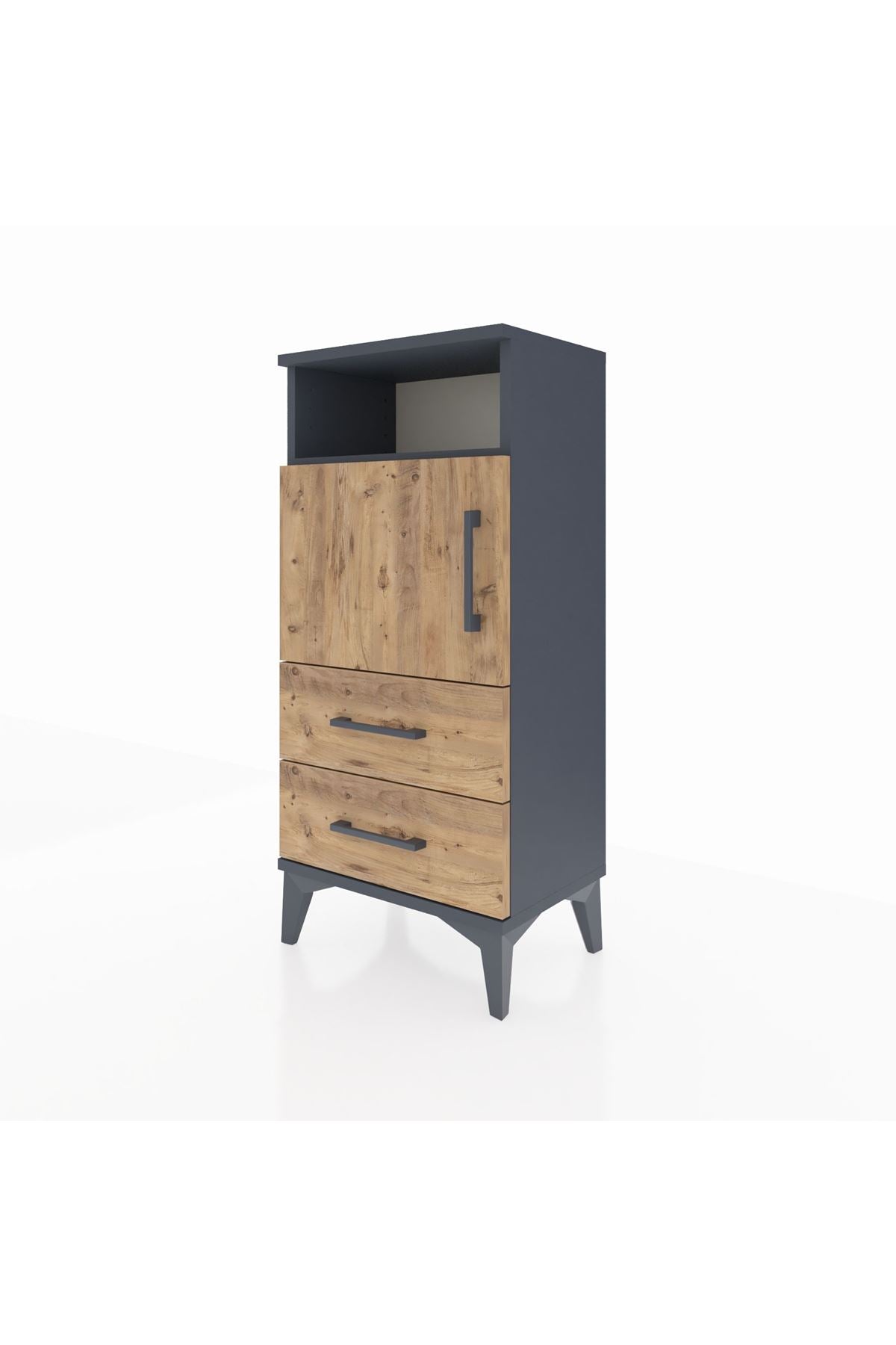 Arges Komodin 2 Raflı 2 Çekmeceli Tek Kapaklı 44x30x96 - S09M023V6A