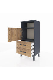 Arges Komodin 2 Raflı 2 Çekmeceli Tek Kapaklı 44x30x96 - S09M023V6A
