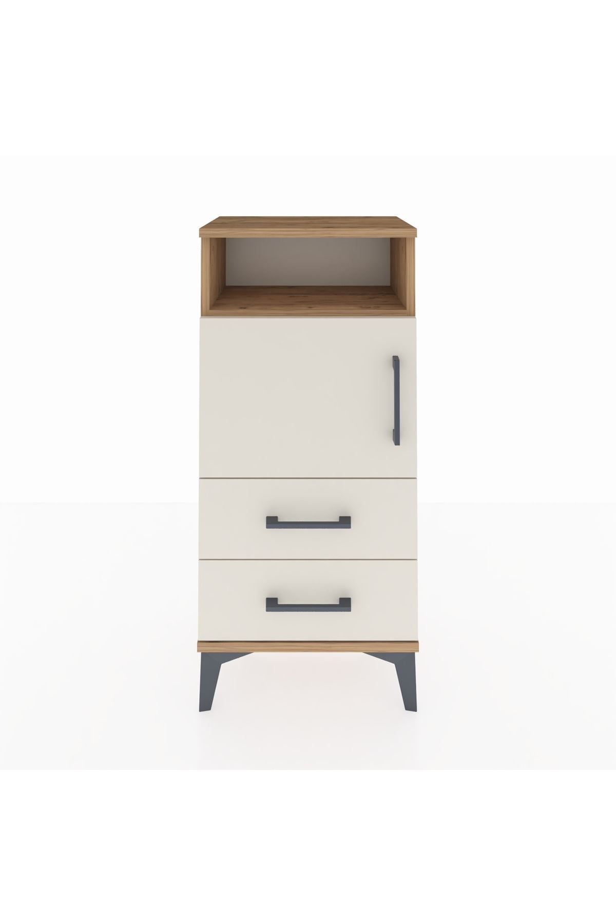 Arges Komodin 2 Raflı 2 Çekmeceli Tek Kapaklı 44x30x96 - S09M023V7A