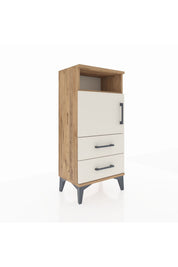 Arges Komodin 2 Raflı 2 Çekmeceli Tek Kapaklı 44x30x96 - S09M023V7A