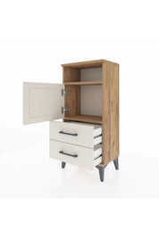 Arges Komodin 2 Raflı 2 Çekmeceli Tek Kapaklı 44x30x96 - S09M023V7A