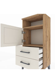 Arges Komodin 2 Raflı 2 Çekmeceli Tek Kapaklı 44x30x96 - S09M023V7A