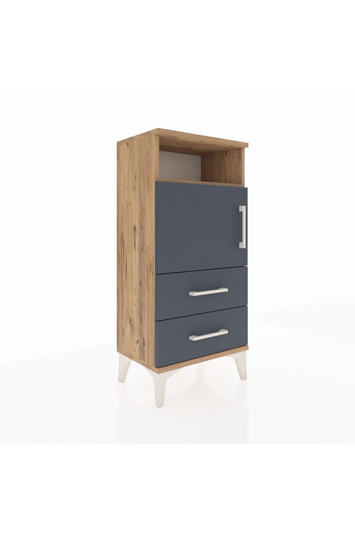 Arges Komodin 2 Raflı 2 Çekmeceli Tek Kapaklı 44x30x96 - S09M023V8A