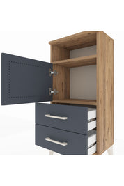 Arges Komodin 2 Raflı 2 Çekmeceli Tek Kapaklı 44x30x96 - S09M023V8A